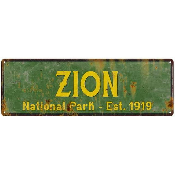 Zion National Park Rustic Metal 6x18 Sign Cabin Wall Decor 106180057001