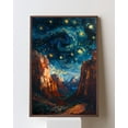 thumbnail image 1 of Zion National Park Starry Night Poster: Utah Canyon Impasto Art, Unframed Canvas Size 24x36, 1 of 4