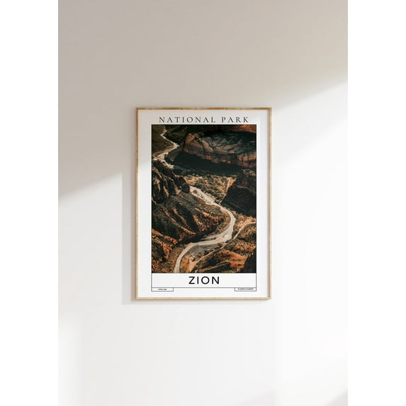 Zion National Park Travel Poster: Utah Wall Art Poster, Unframed Poster Size 16x24