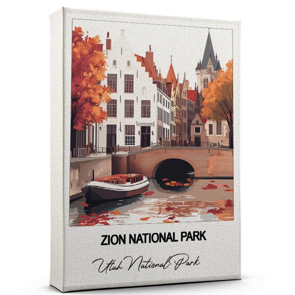 Zion National Park Travel Wall Canvas – Elegant and Cultural Art Print Utah National Park Canvas Print – Ideal Gift for Travel Lovers