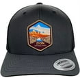 thumbnail image 1 of Zion National Park Trucker Hat w/Mesh Backing Woven Patch (Grey/Black), 1 of 3