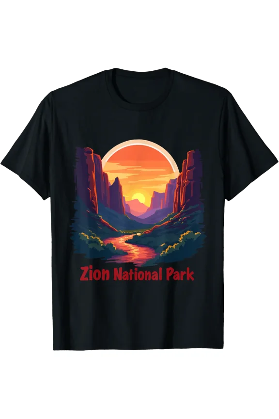 Zion National Park Utah T-Shirt, Outdoor Travel Souvenir Tee Size S-5XL