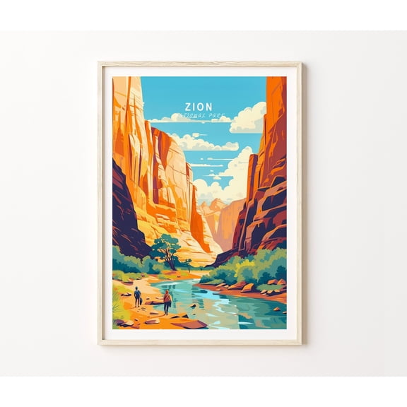 Zion National Park Utah Traveler Wall Art 2, Unframed Paper Poster 8x10in
