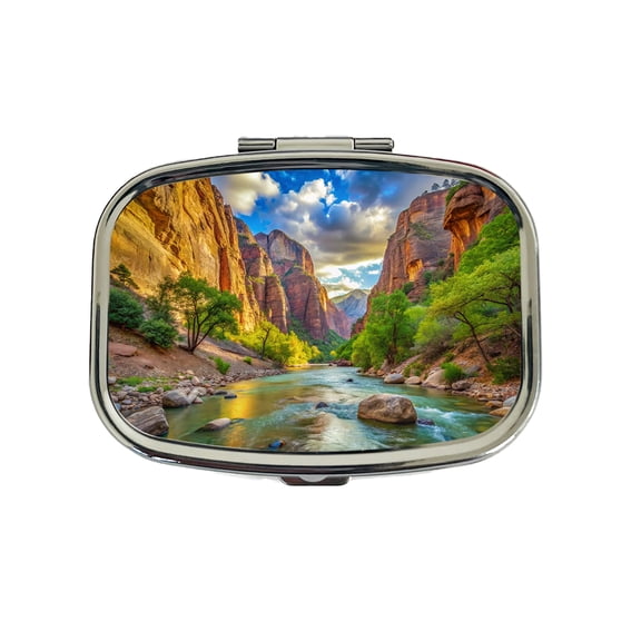 Zion National Park Utah Watercolor Style Small Travel Handbag Pill Box Case