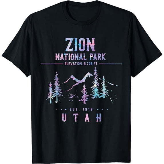 Zion National Park Vintage Badge Retro Distressed 80's T-Shirt