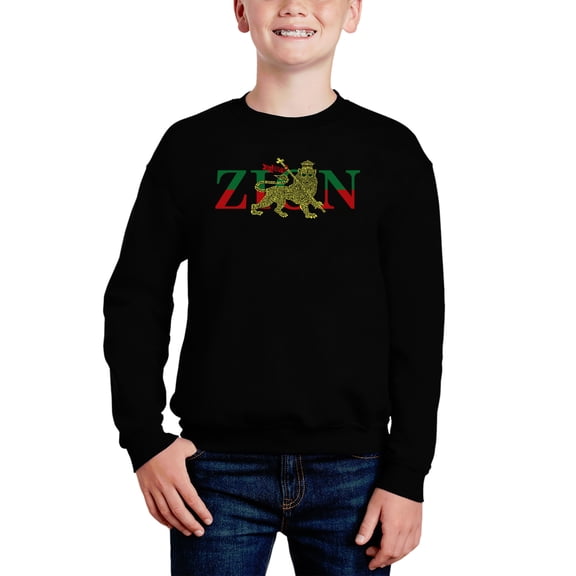 Zion - One Love - Boy's Word Art Crewneck Sweatshirt