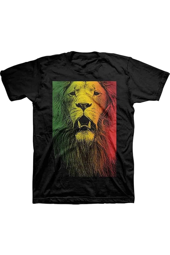 Zion Rootswear Men's Rasta Lion Face T-Shirt Black M