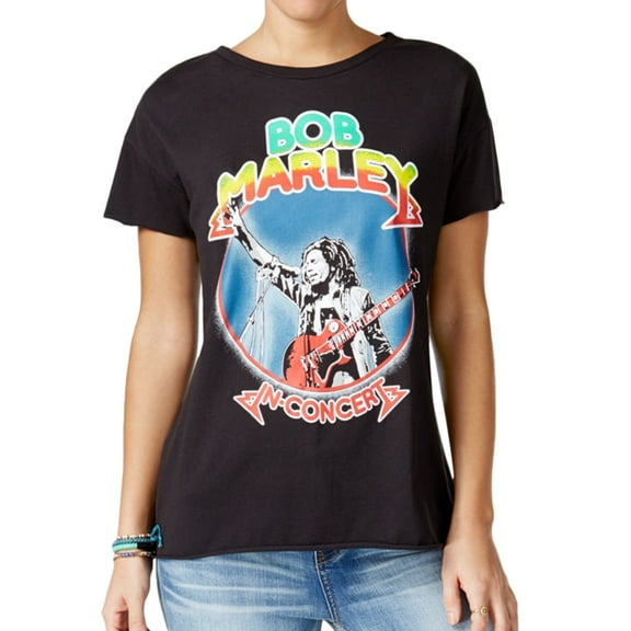 Zion Rootswear Womens Short sleeve Graphic T-Shirt, Black, Juniors, X-Small