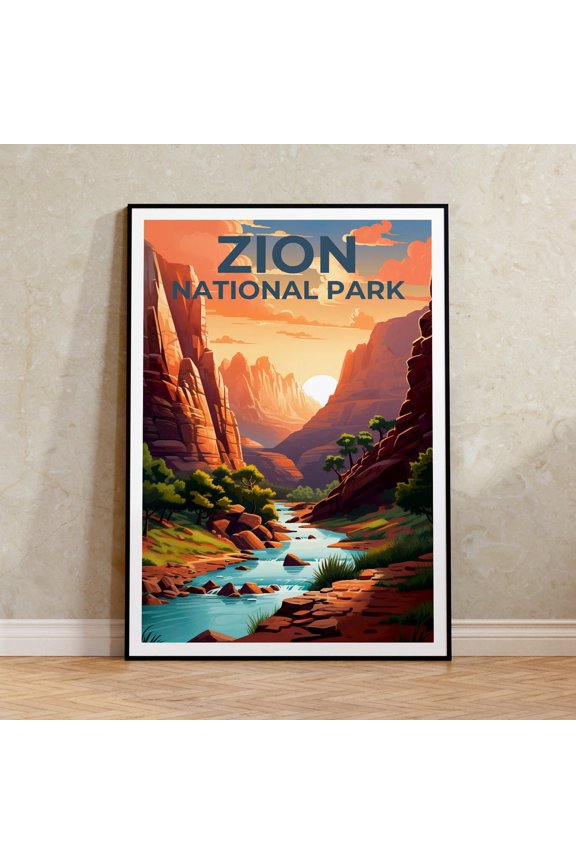 Zion Utah Canyon National Park Wall Art Decor Unframed Paper Print