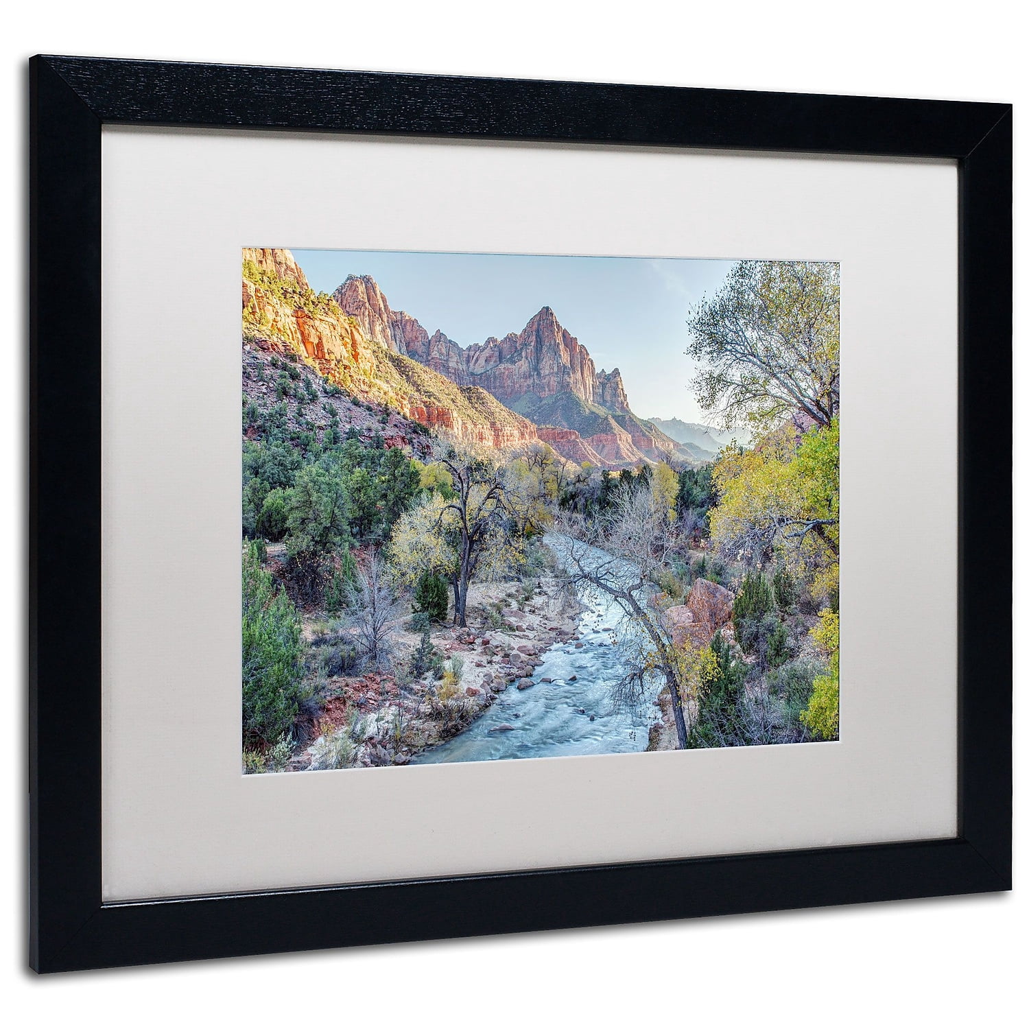 "Zion Watchman" Canvas Art by Pierre Leclerc, White Matte/Black Frame
