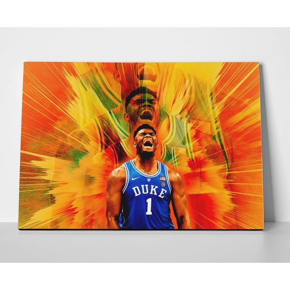 Zion Williamson College Poster or Wrapped Canvas