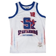 Zion Williamson Mens Headgear Classics Premium Embroidered Spartanburg Day School Griffins High School Basketball Jersey Medium, White