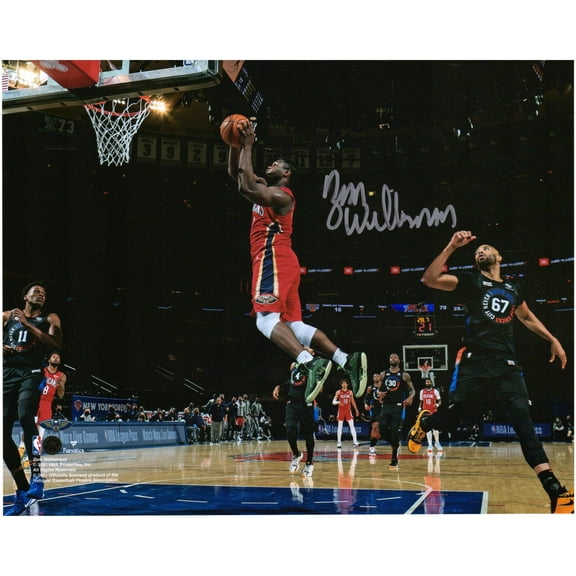 Zion Williamson New Orleans Pelicans Autographed 8" x 10" Going Up vs. New York Knicks Photograph - Fanatics Authentic Certified