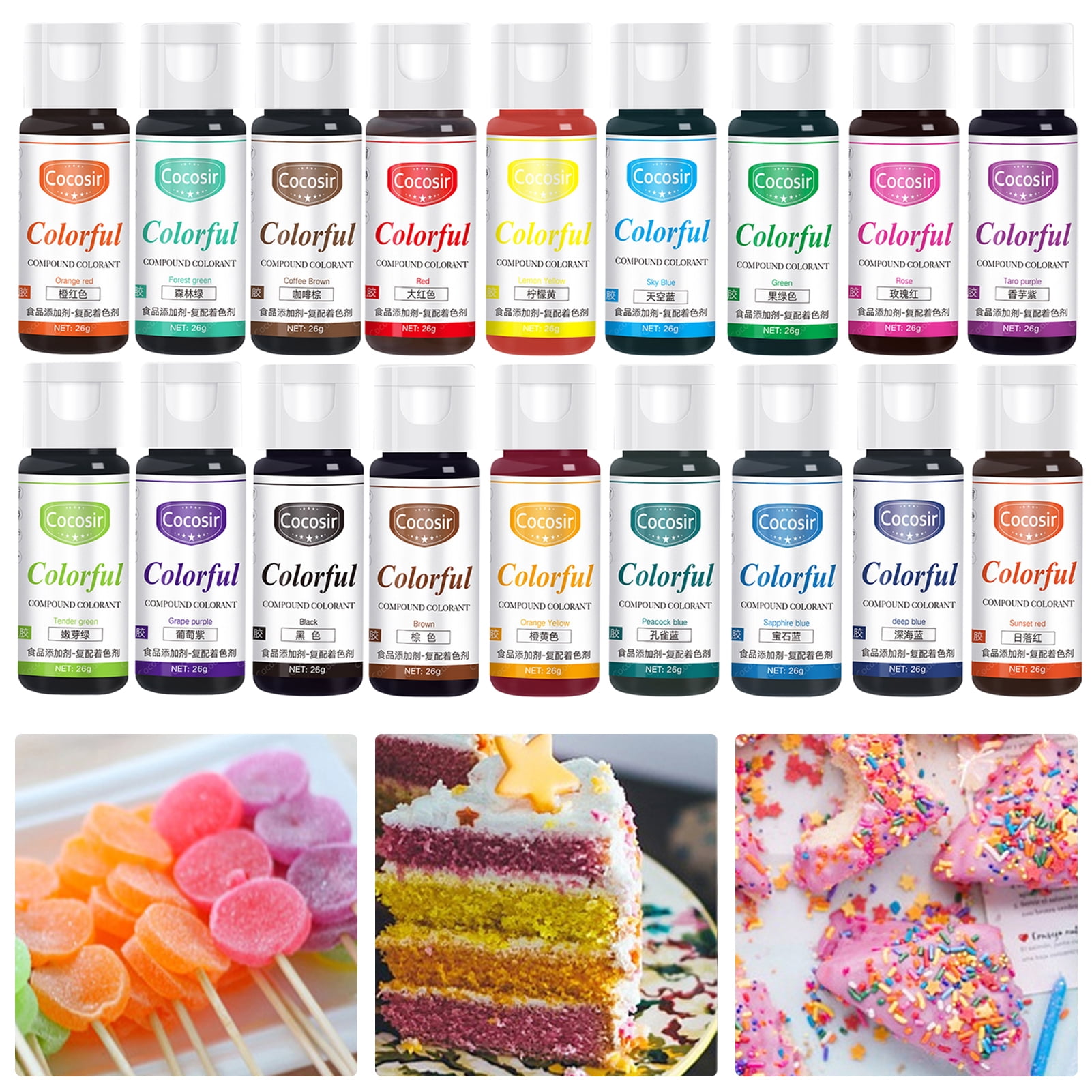Zioy Food Coloring Edible Highly Concentrated Vibrant Cake Decorating Fondant Coloring Bakery ...