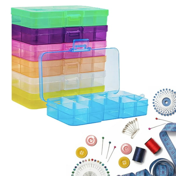 Zioy Jewelry Organizer, Small Plastic Jewelry Box(10 grids)