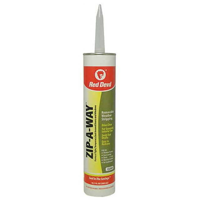 ZipAWay 10.1 OZ Clear Removable Weather Stripping Caulk Provides A T
