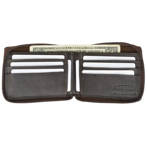 Zip Around Genuine Leather Bifold Wallet 1674