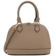 thumbnail image 1 of FashionPuzzle Zip-Around Saffiano Classic Dome Satchel (Travertine), 1 of 7