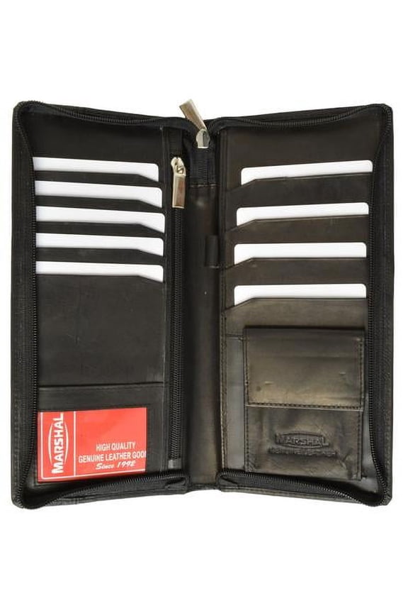 Zip Around genuine leather Travel Wallet with Passport and Boarding pass Holder 663CF