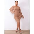 thumbnail image 1 of Zip-Back Ruched Bodycon Dress, 1 of 11