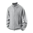 thumbnail image 1 of Zip Up Cardigan Sweaters for Men Long Sleeve Mock Neck Sweatshirts Jackets Mens Casual Solid Stretchy Slim Thermal Warm Chunky Knitted Outerwear Coats, 1 of 5