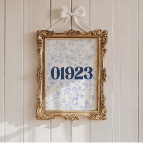 Zip Code Chinoiserie Art Print Preppy Dorm Decor Poster , Poster Print Only