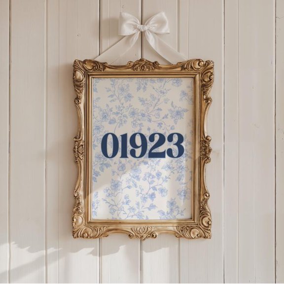 Zip Code Chinoiserie Art Print Preppy Dorm Decor Poster , Poster Print Only