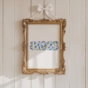 Zip Code Hydrangea Print Preppy Chinoiserie Decor Poster , Poster Print Only