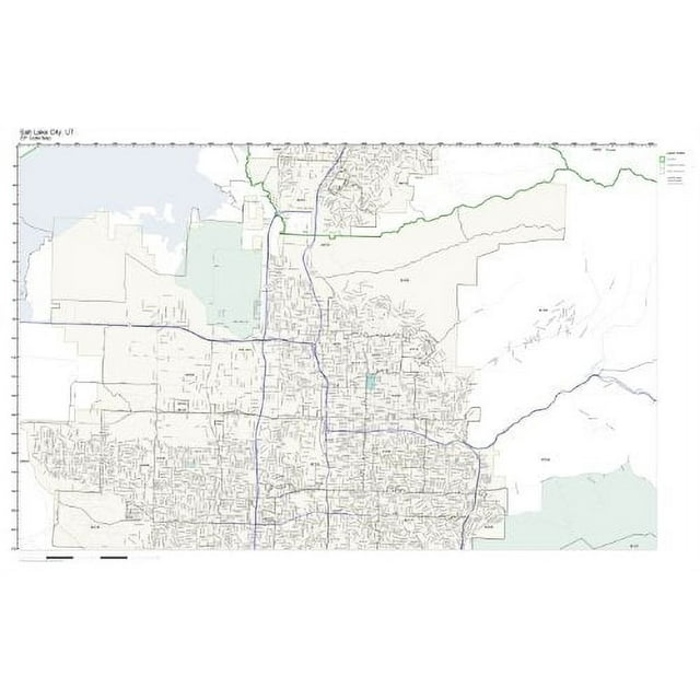 Zip Code Map Of Salt Lake City Ut Zip Code Map Laminated 6844