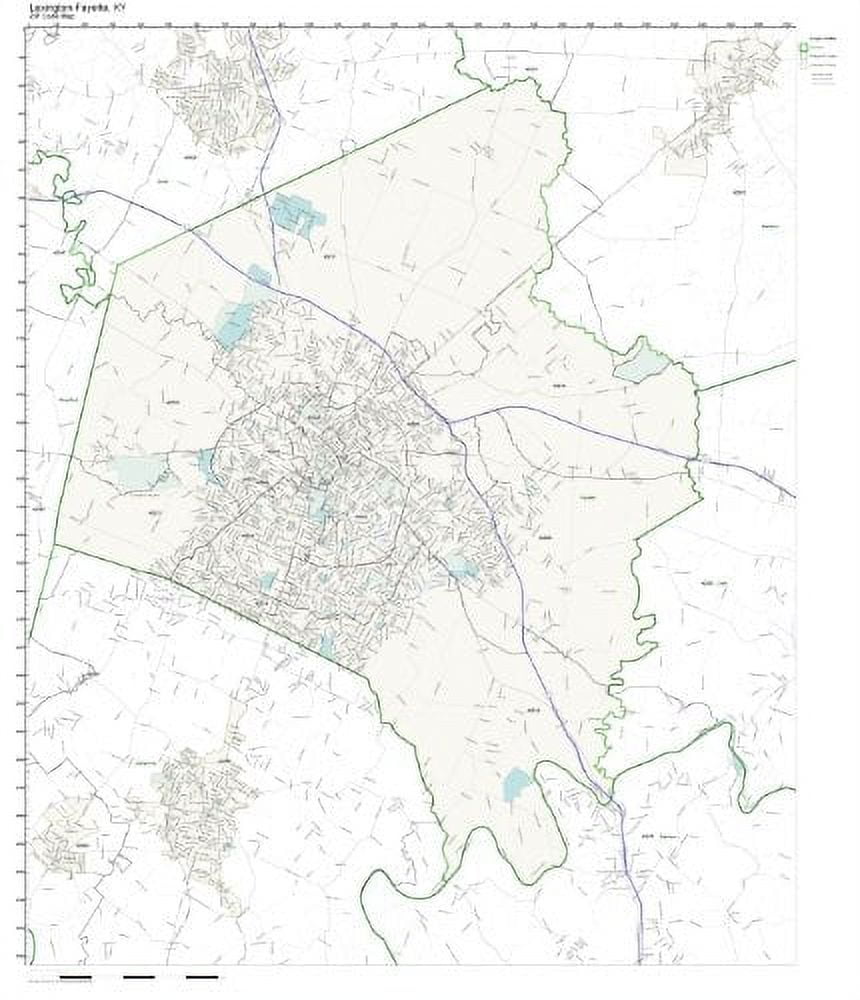 Zip Code Map of LexingtonFayette, KY Zip Code Map Not Laminated