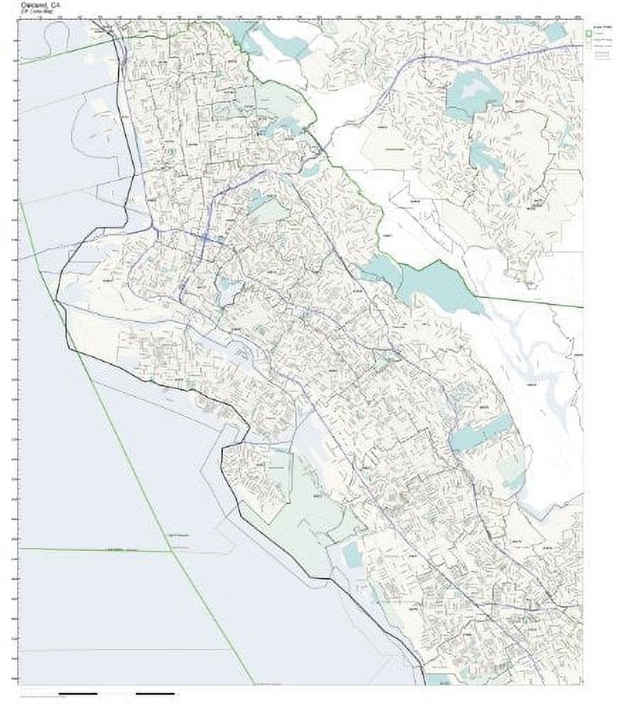 Zip Code Map of Oakland, Zip Code Map Not Laminated