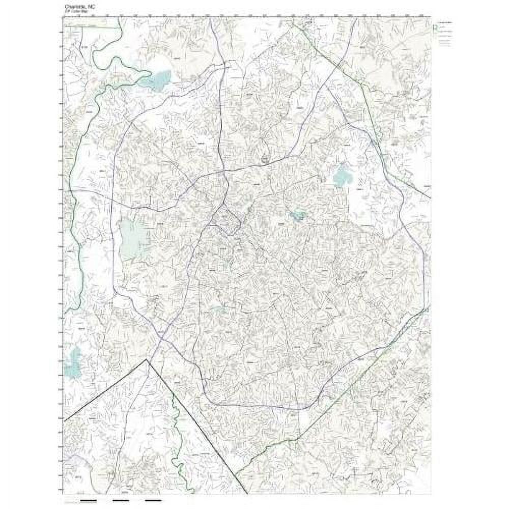 Zip Code Wall Map Of Charlotte, NC Zip Code Map Laminated