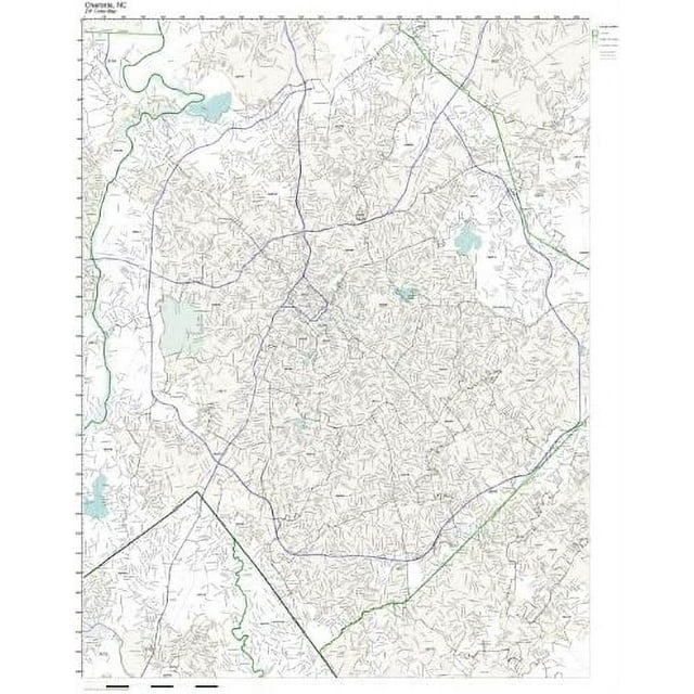 Zip Code Wall Map Of Charlotte, NC Zip Code Map Laminated