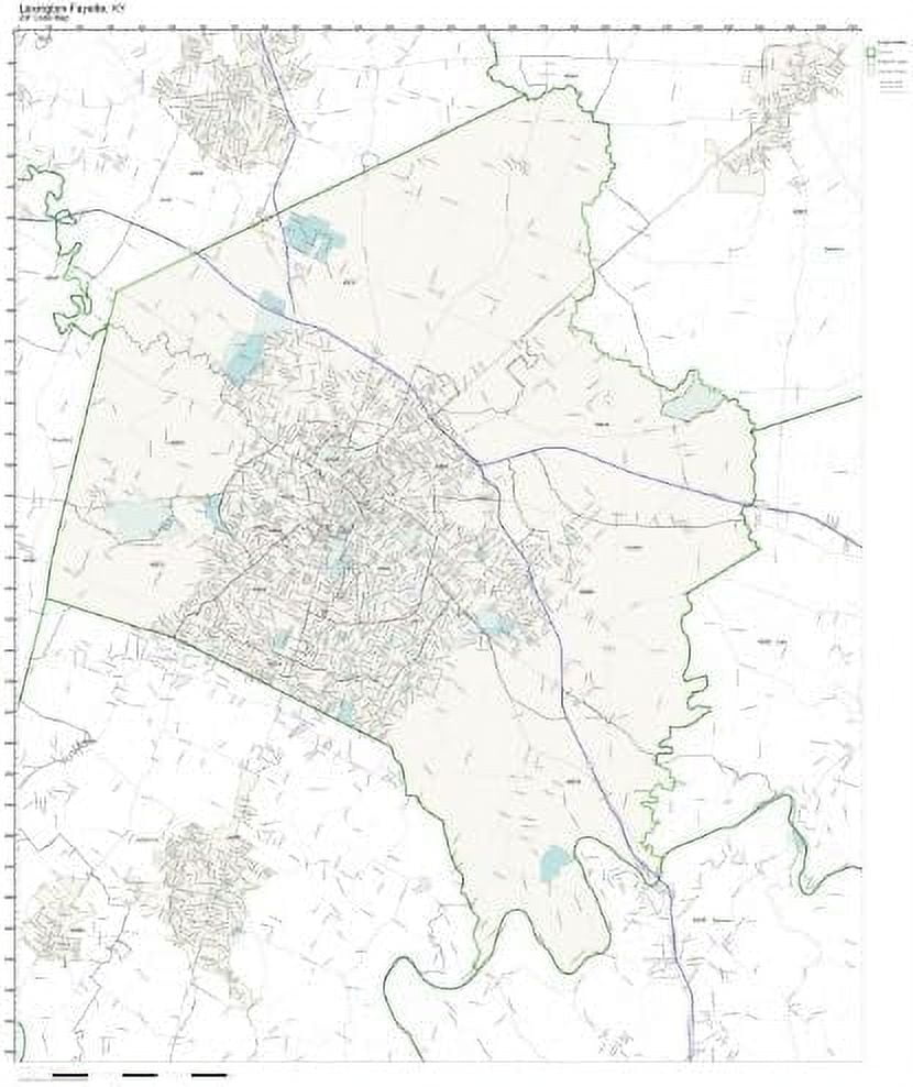 Zip Code Wall Map Of LexingtonFayette, KY Zip Code Map Not Laminated