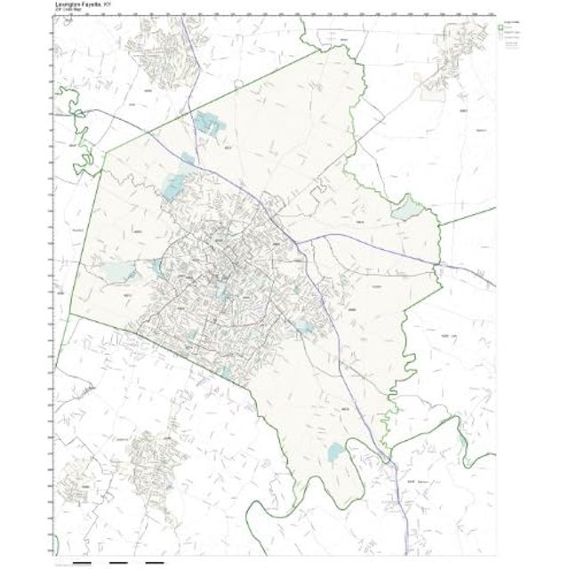 Zip Code Wall Map Of LexingtonFayette, KY Zip Code Map Not Laminated