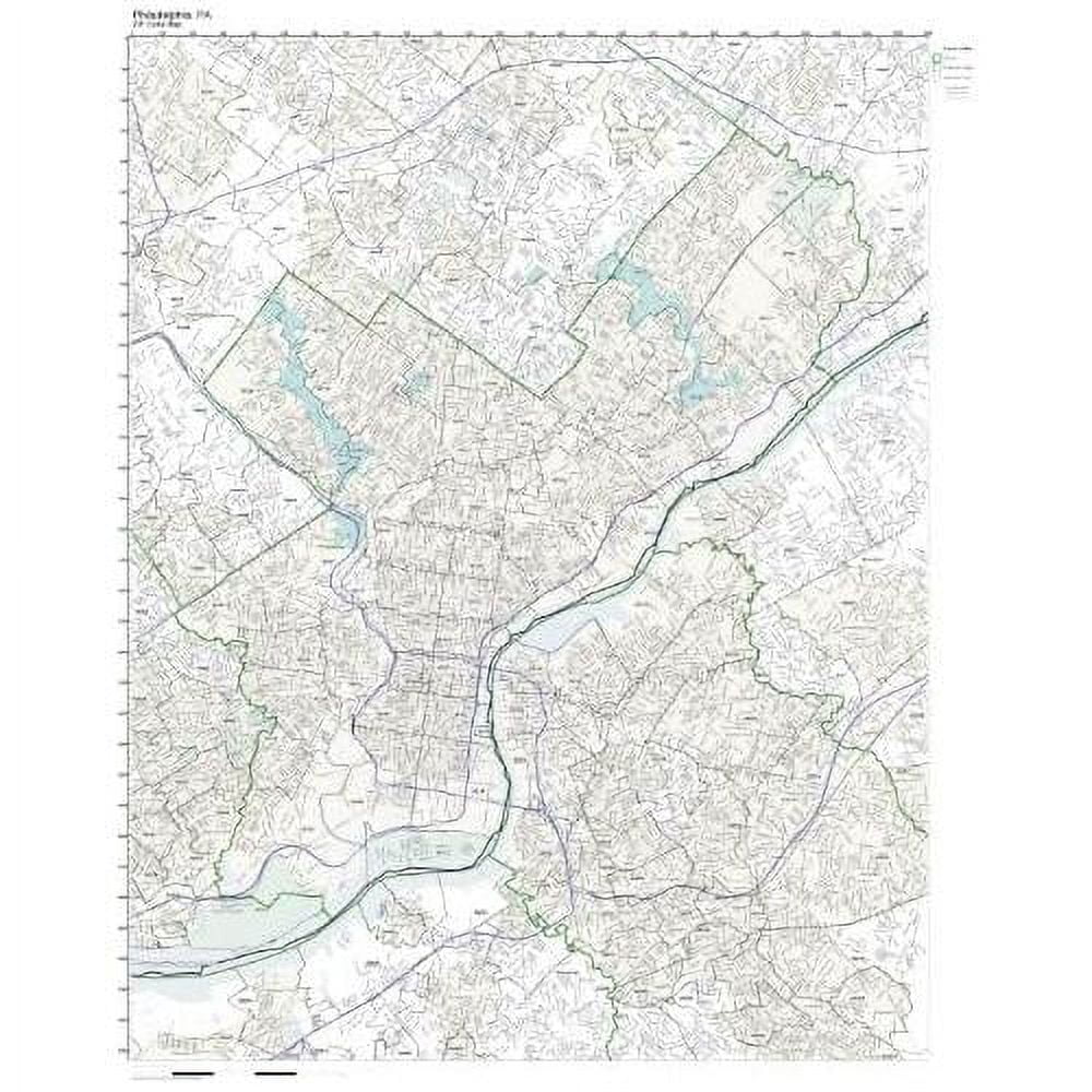 Zip Code Wall Map Of Philadelphia, PA Zip Code Map Laminated