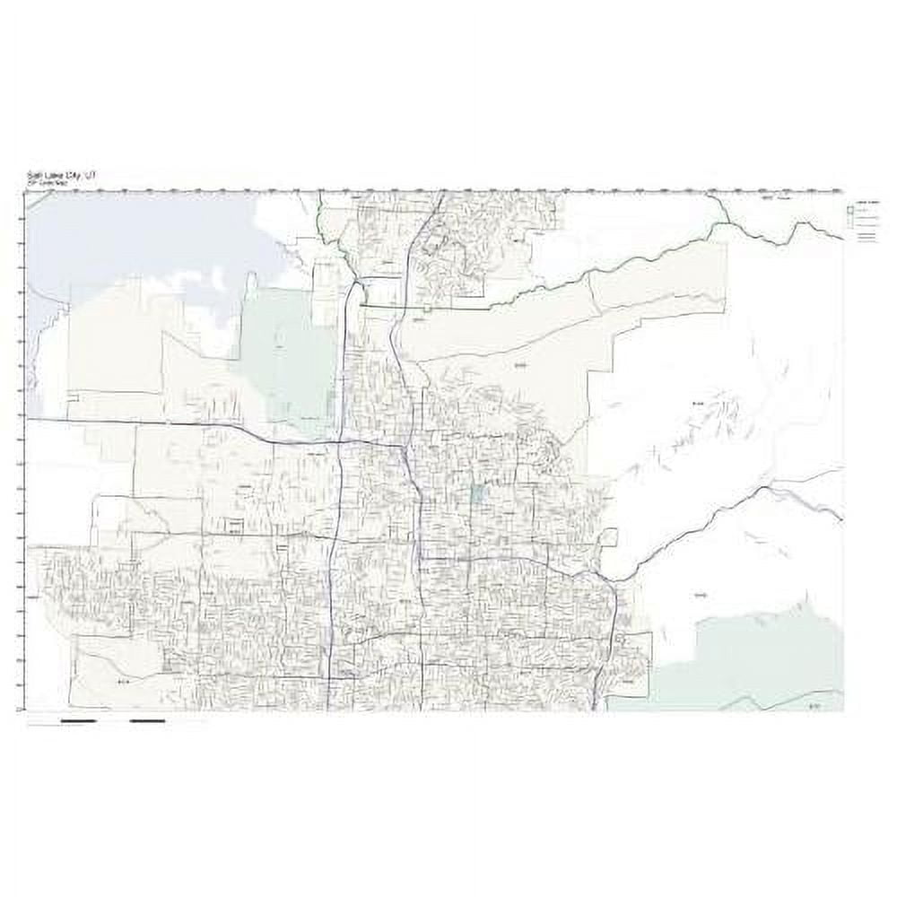 Zip Code Wall Map Of Salt Lake City, UT Zip Code Map Laminated