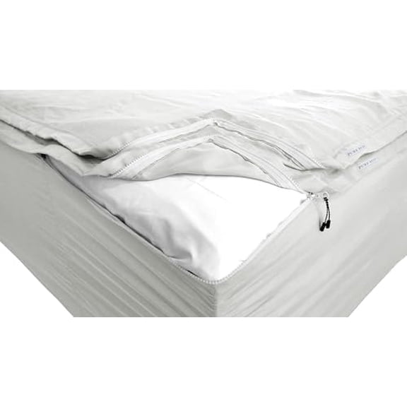 Zip On Fitted Sheet King Size (78X80) + 10 Inch Deep Pockets - Includes 2 Zip-On Sheets & 1 Fitted Sheet Base - King Size Zipper Fitted Sheets - 600 TC Cotton Fitted Sheet - White$$Bedding
