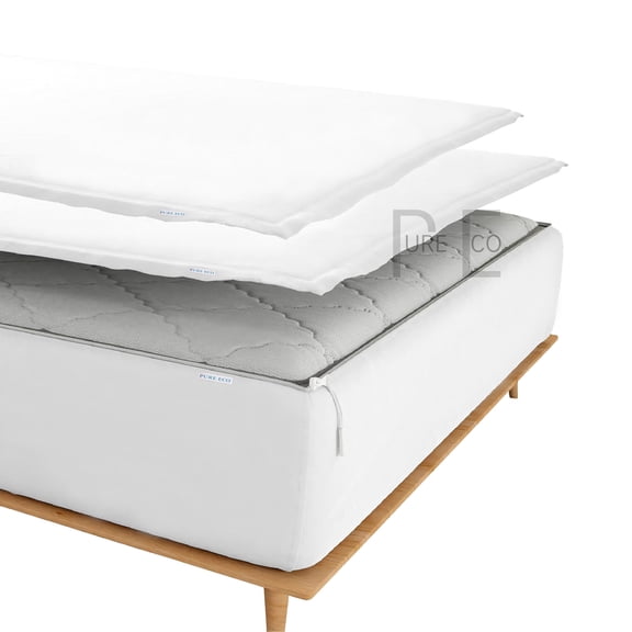 Zip On Fitted Sheet Queen Size(60X80) - Includes 1 Bottom Fitted Base + 2 Zip Sheets - Fit's 8” In Deep Pocket - Zip Sheets Easy to Change - 600 TC Cotton Fitted Sheet - White Color
