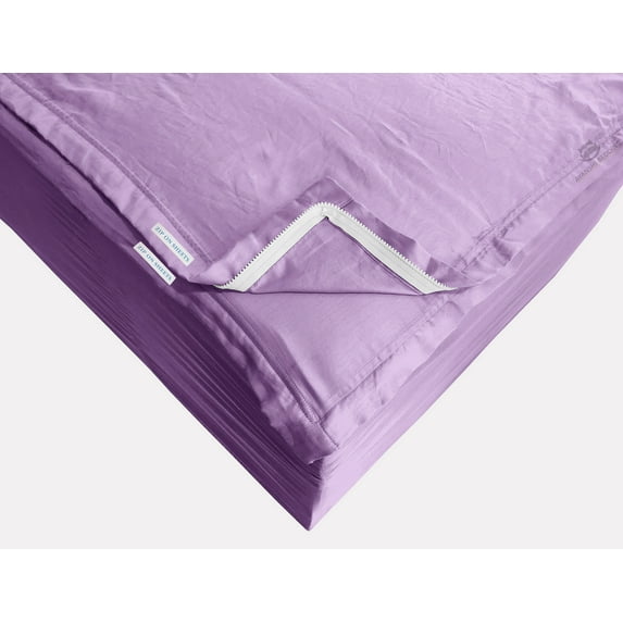Zip On Fitted Sheet Twin XL Size(39X80) - Includes 2 Zip On Sheets +1 Bottom Fitted Base - Fit's 10” In Deep Pocket - Zip On Sheets Easy to Change - 600 TC Cotton Fitted Sheet - Lilec Color