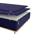 thumbnail image 1 of Zip On Fitted SheetS Full XL Size(54X80) - Includes 1 Bottom Fitted Base + 2 Zip Sheets - Fit's 14” In Deep Pocket - Zip Sheets Easy to Change - 600 TC Cotton Fitted Sheet - Navy Blue Color, 1 of 8