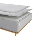 thumbnail image 1 of Zip On Fitted SheetS Full XL Size(54X80) - Includes 1 Bottom Fitted Base + 2 Zip Sheets - Fit's 20” In Deep Pocket - Zip Sheets Easy to Change - 600 TC Cotton Fitted Sheet - Silver Grey Color, 1 of 8