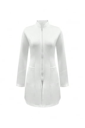 Zip Front Pocket Laboratory Coat