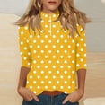 thumbnail image 1 of Zip-Front Polo Top for Women - Casual 3/4 Sleeve Blouse with Collar, Perfect for Golf, Tennis or Active Lifestyle Yellow S, 1 of 7