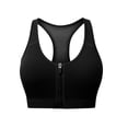thumbnail image 1 of Zip Front Sports Bra for Women Breathable Hollow Racerback High Impact Wireless Yoga Bras, 1 of 6