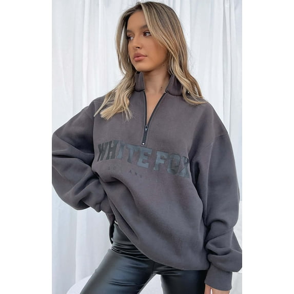 Zip Front Sweater (M, Black)
