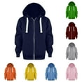 thumbnail image 1 of Zip Hoodie Sleeve Girls Color Top Kids Long Up Boys Jackets Solid Sweatshirt Boys Coat&jacket Ski Boys Jacket Navy Sizes 4-5 Years, 1 of 6