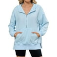 thumbnail image 1 of Zip Up Hoodie Women Lightweight Cropped Hoodie Look Women's Zip Up Hoodie Pullover Casual Long Sleeve Full Zip Jacket With Stand Collar For Daily Wear All Season Comfort, 1 of 8