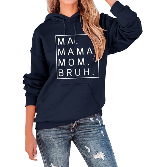 Zip Up Hoodie Women Quarter Zip Sporty Athleisure Ma Mama Mom Bruh Sweatshirt Women Mama Life Graphic Shirts Loose Long Sleeve Pullovers Tops Mama Mommy Shirt