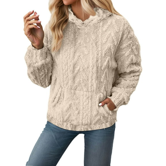 Zip Up Hoodie Women Quarter Zip Sporty Workout Women's Hoodie Winter Warm Oversized Pullover Sweatshirt With Jacquard Design Soft Cozy Casual Hooded Top For Fall And Cold Weather